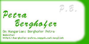 petra berghofer business card